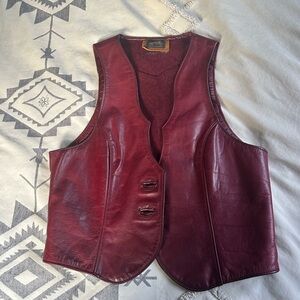 Burgundy Leather Vest